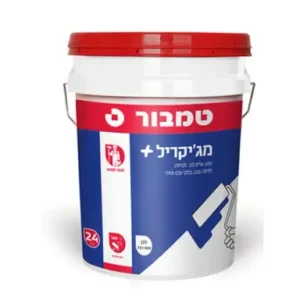 דלי צבע מג'יקריל פלוס של טמבור בגוון לבן לצביעת קירות פנים
