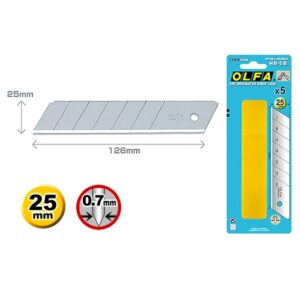 להב רחב 25 ממ - 5 יח אולפה OLFA