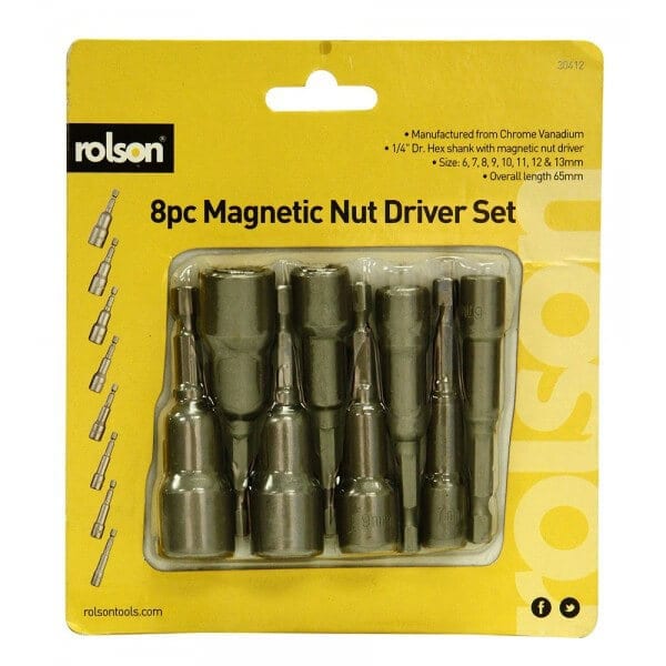 סט בוקסות מגנטיות 6-13 ממ 8 יח' ROLSON סט בוקסות מגנטיות 6-13 ממ 8 יח' ROLSON