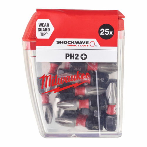 ביט *מילווקי* 25 ממ PH2 -*מארז 25 יח* SHOCKWAVE ביט *מילווקי* 25 ממ PH2 -*מארז 25 יח* SHOCKWAVE